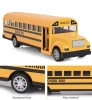 New arrival hot sale 1:32 yellow plastic bus model side door real sound alloy small school bus toy with light