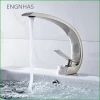 New design brush nickel deck mounted single handle water tap mixer bathroom basin faucets