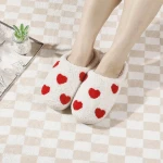 New Homes Cute Cotton Slippers Couples Mens Womens Warm Winter Shoes Thick Non-Slip Sole Toe Breathable Insole Material Plush