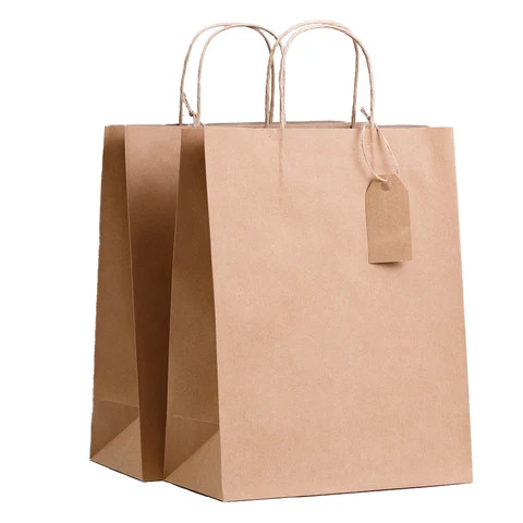 New product custom gift bags recyclable take away food kraft paper bag  for coffee cup