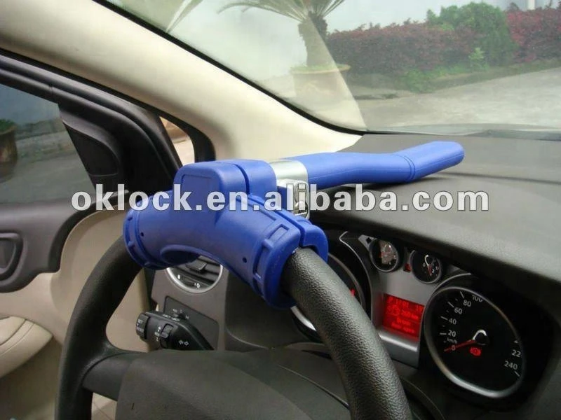 new steering wheel lock for car with orange plastic cover