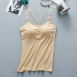 new style beauty back lady  ice silk vest tank tops  girgs short camisole with  bra &amp; shoulder strap