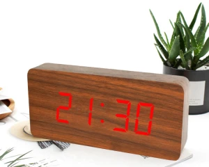 Newest Wooden Alarm Clock Digital Functional  Desk &amp; Table Alarm Digital LED