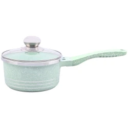 Non stick sauce pan small pot with  glass lid aluminum sauce pot with bakelite handle milk pan coating