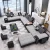 Import Nordic modern mueble de sala wood living room sets leather u shaped sofa bed fabric luxury furniture sofa set from China