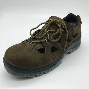 nubuck leather ,safety shoes with steel toe cap ,pu outsole SM119 sandal uppers