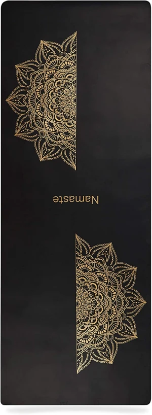 OEM factory custom golden silk printing pu rubber yoga mat