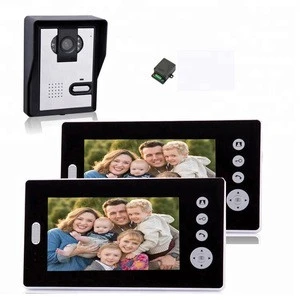 One outdoor camera to two 7 inch monitors 2.4GHz digital Wireless Color Video door Phone with 500 meters transmission distance