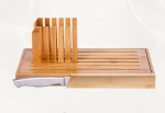 Organic natural bamboo bread cutting board or bread slicer