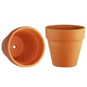 Original clay terracotta flower planter pot for garden