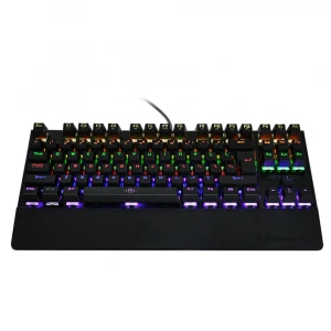 Original Metal 87 Keys Colorful RGB LED Backlit Green Switch Gaming Wired Mechanical Keyboard