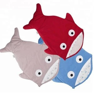 Outdoor camping organic cotton winter summer autumn spring soft star fish shark style baby sleeping bag for baby stroller