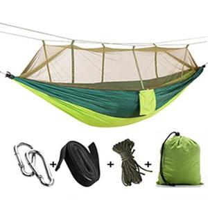 Outdoor Portable Camping Hammocks, Swings Strap Hook Double Hammock with Mosquito Net