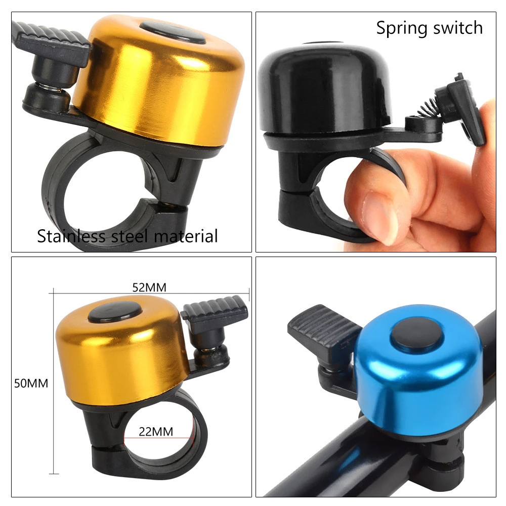 Outdoor Safety Cycling Accessory Protective Bell Horn Bicycle Handlebar Metal Ring Black Bike Bell