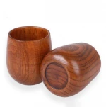P442 150ml/5oz Environmental protection renewable log material wooden tea mug roses chinese green tea coffee milk cups
