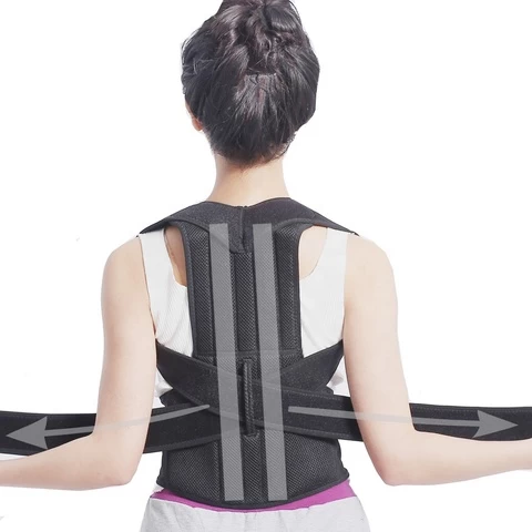 Physical Therapy Neoprene Lumbar Support Brace Bad Shoulder Back Spine Posture Corrector