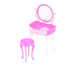 Pink Doll Make-up Toys Dressing Table Sets Dollhouse Furniture Girls Children   Cosmetics Toy Accessories Girl Gift