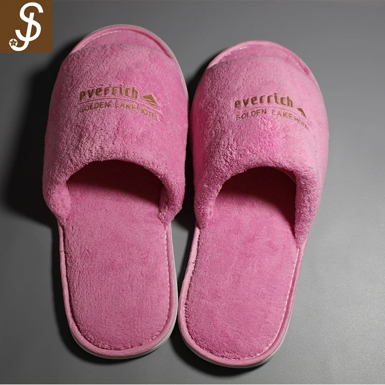 pink inexpensive disposable slipper hotel bathroom slippers personalized hotel slippers