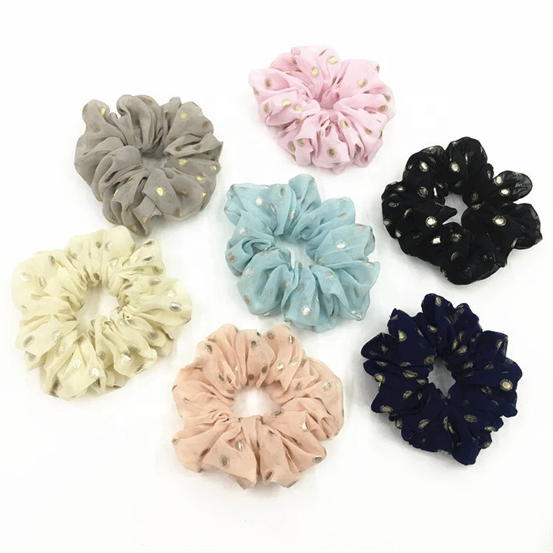 Popular Chiffon Hair Scrunchie Fashion Small Fresh Elastic Hair Band For Women Factory Wholesale