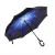 Import Popular Model Fiberglass Ribs Double Layer Reversed Umbrella  C Handle Inverted Reversed Umbrella from China