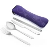Portable Cutlery Set With Case Travel Pouch Stainless Steel knife spoon fork chopstick travel set