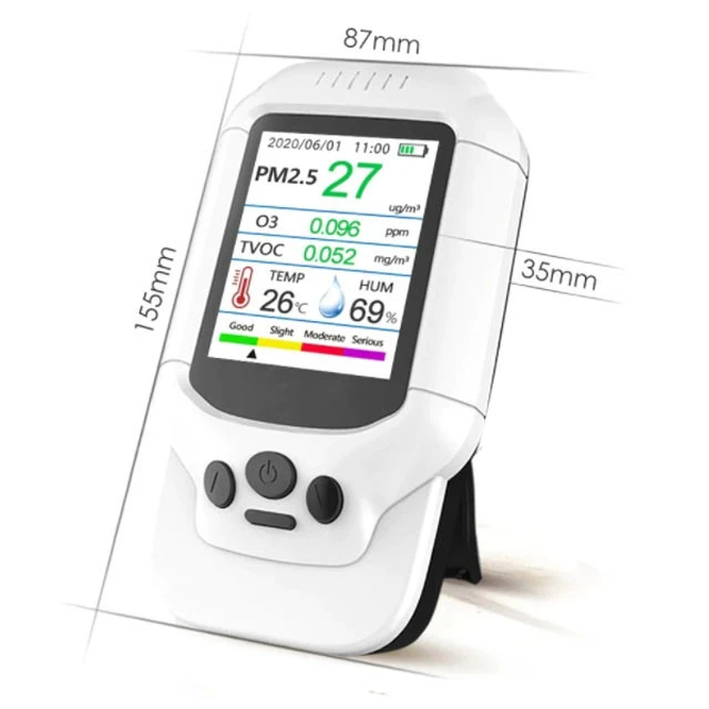 Portable Ozone Meter Multi-functional Air Quality Monitor Gas Analyzer TVOC PM2.5PM1.0PM10  Ozone Concentration Detector