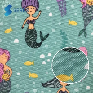 Printing Mermaid figure 100% polyester tear resistant 600D oxford fabric PU coated for bags and luggage