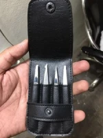 Professional Manicure Tweezers Set with Leather Case