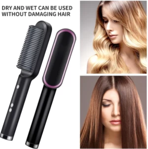 Profissional Hot Combs Anti-scalding Hair Straightener Brush Ceramic Hair Curler Heated Electric Smart Brush Hair Straightener