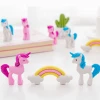 Promotional school stationery cartoon kawaii rainbow unicorn eraser