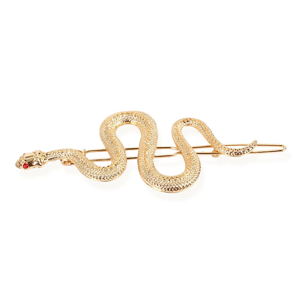 Punk fashion simple snake gold hair pins metal clip personality creative vintage for women wedding hairgrips hair accessories