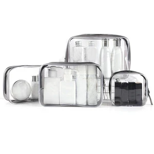 PVC custom travel Transparent Cosmetic Bag, Clear Zipper Travel Makeup Case, Women Toiletry Wash Bath Storage Pouch