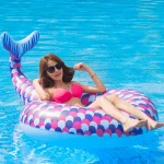 PVC Eco-friendly Big Swimming Ring Animal Mermaid Shape Inflatable Water Swim Ring For Adult Children