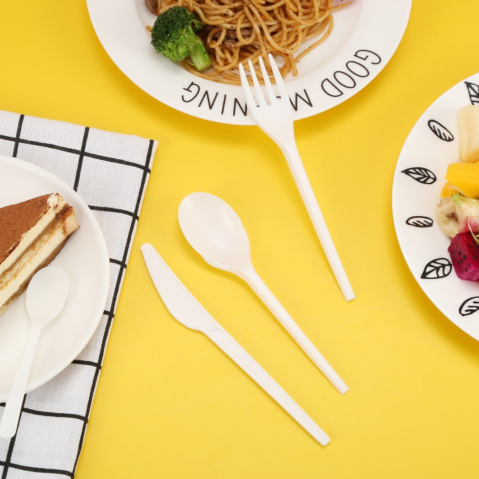 Quanhua Bio-Cornstarch L Environmentally Degradable Disposable Hot - Selling Tableware Disposable Cutlery