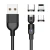 Import Quick  3 in 1 Magnetic Fast Charging USB Cable Charger Nylon Braided Cable Magnetic LED Charging Cable from China