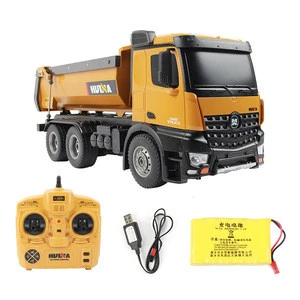 RC HUINA 1573 toys Plastic Alloy Dump Truck 1/14 Engineering Remote Control Construction Vehicle RC Truck Toy