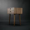real wood bedside table, Nightstand in solid Walnut board, wood table