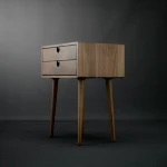 real wood bedside table, Nightstand in solid Walnut board, wood table