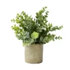 Realistic Fake Plants Rosemary Plant Mini Potted Artificial Plants in Gray Pot for Bathroom Home decoration