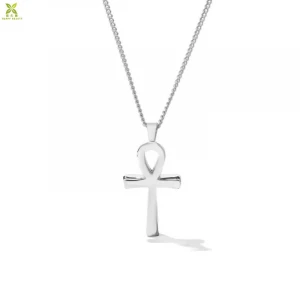 Religion Egyptian Ankh Necklaces Pendants Stainless Steel Cross Necklace Jewelry