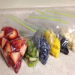 Reusable Double Zip Lock Frozen Food Pouch For Fruit / Vegetables