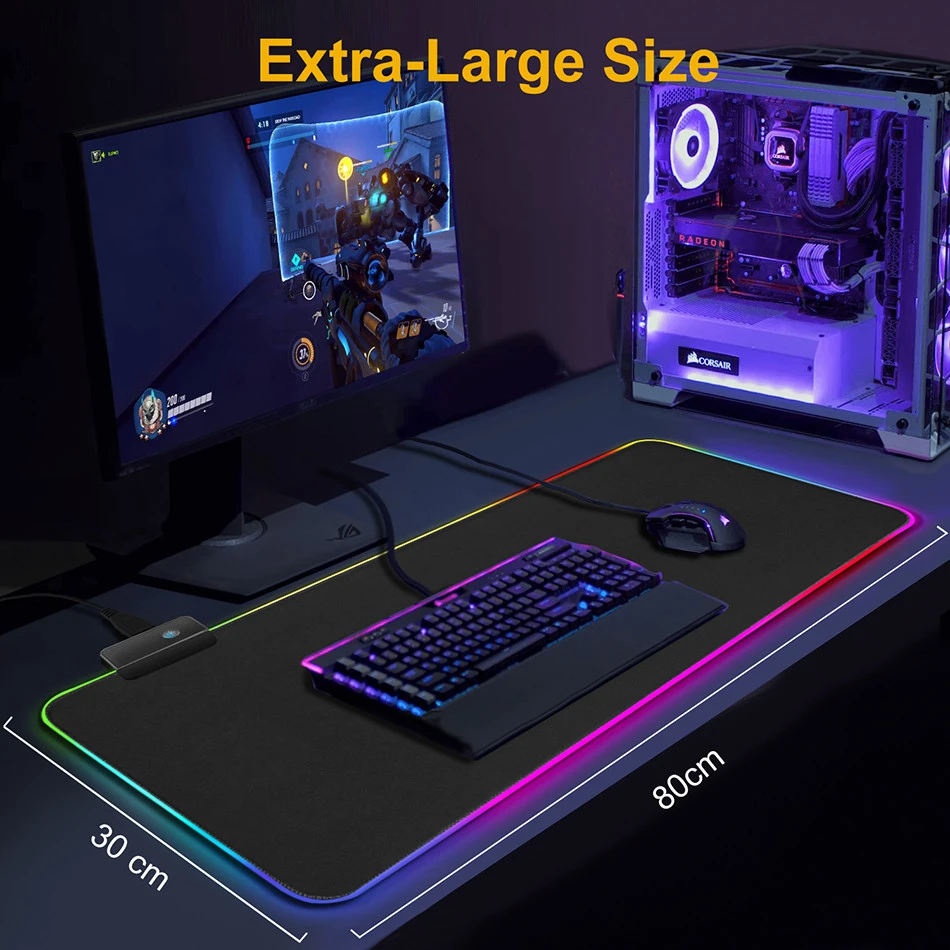 RGB Gaming Mouse Pad Large Mouse Pad Gamer LED Computer Mousepad Big Mouse Mat with Backlight Carpet For keyboard Desk Mat