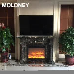 Rocker switches remote controlled indoor luxury  special design wall mounted electric fireplace