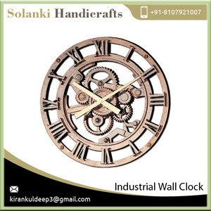Round Skeleton Style Big Gear Mechanical Type Industrial Wall Clock for Sale