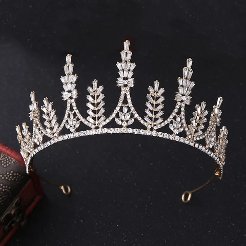 RS257 Gorgeous Tiara Crown Bridal Prom Wedding Crystal Rhinestone Handmade Princess Tiara Crowns