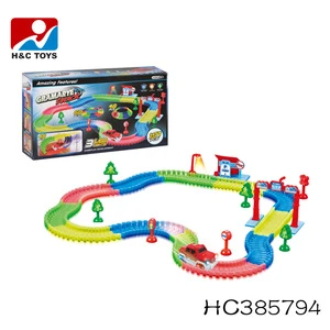 rubber magic slot noctilucent car track toy HC385793