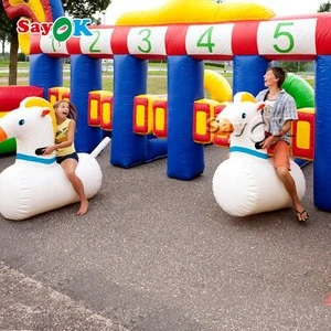 Running Horse Game For Carnival Inflatable Derby Horse Racing Inflatable Horse Jumping Games