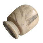 rustic home decor product, manual carving for artificial flowers vase/ craft supplies wooden/WOOD VASE/OEM small wooden display