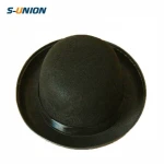 S-UNION Wholesale gentleman Jazz cap party black round top hat felt bowler hats with black ribbon