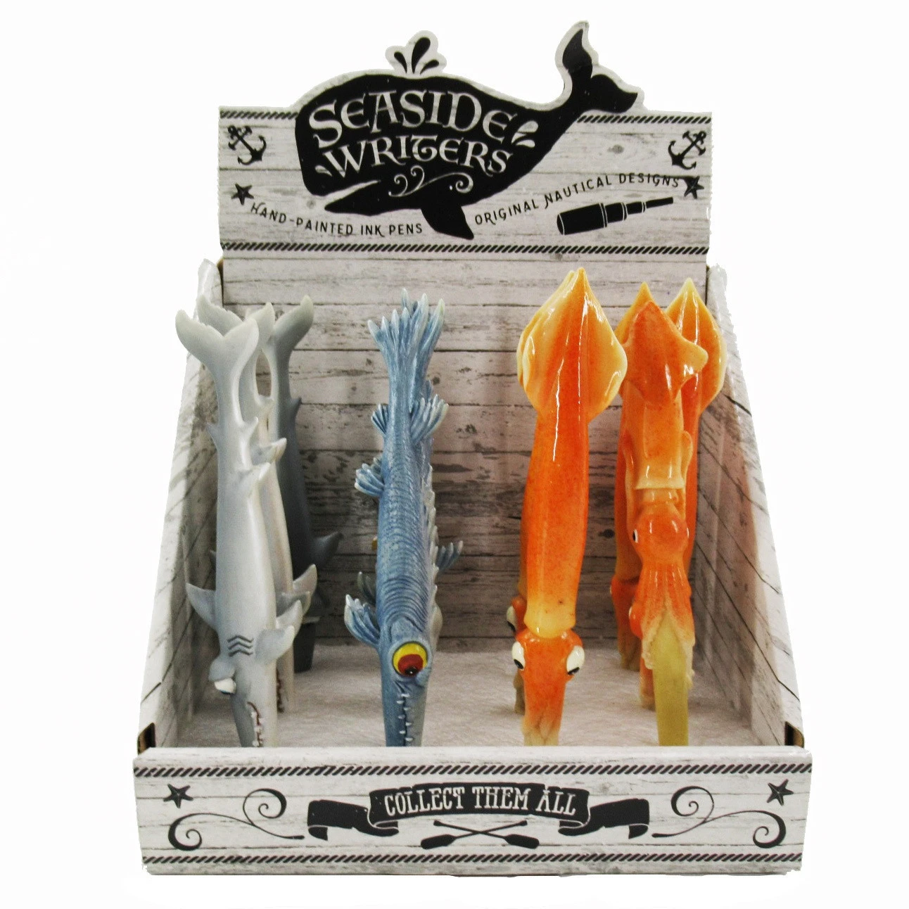 sea animal pen shark baby Squid polyresin funny shark pen for selling souvenirs